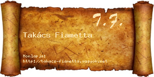 Takács Fiametta névjegykártya